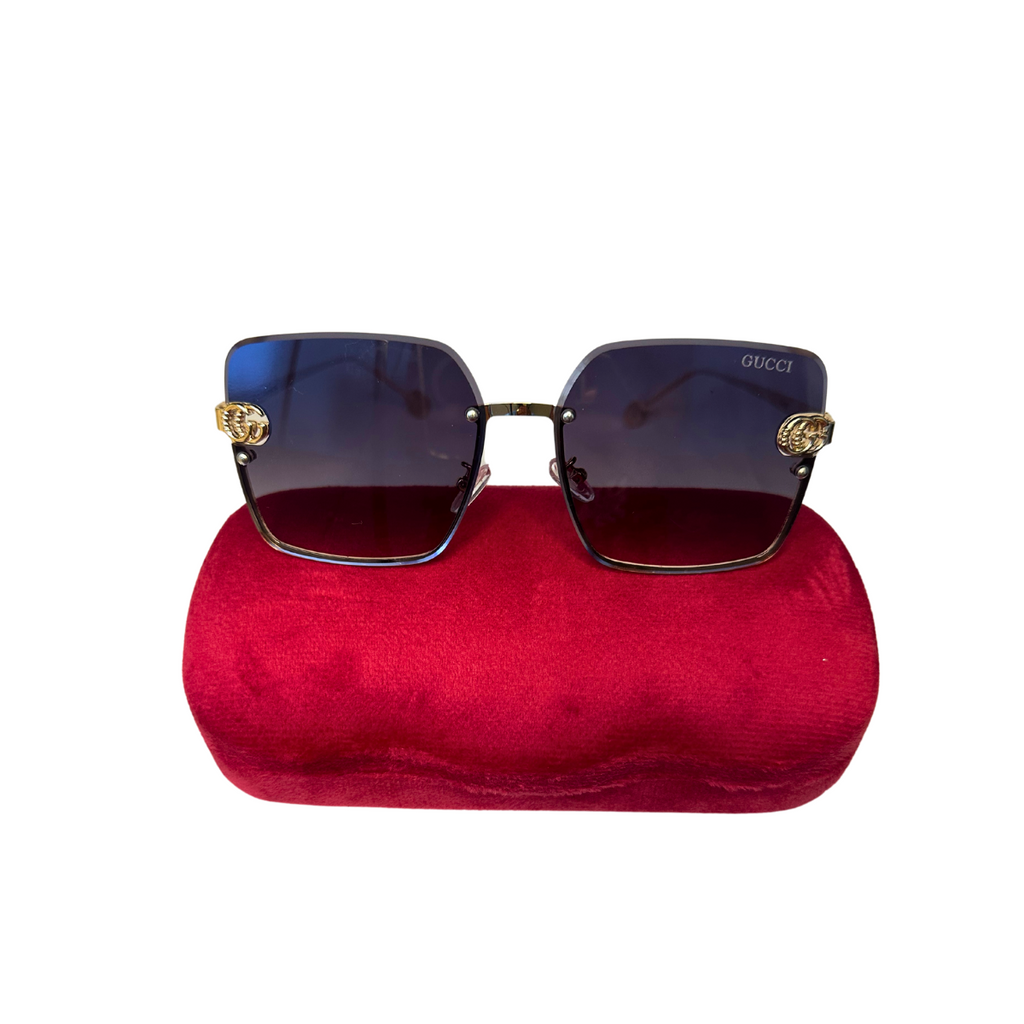 Gucci Square Rimless - Blue Smoke