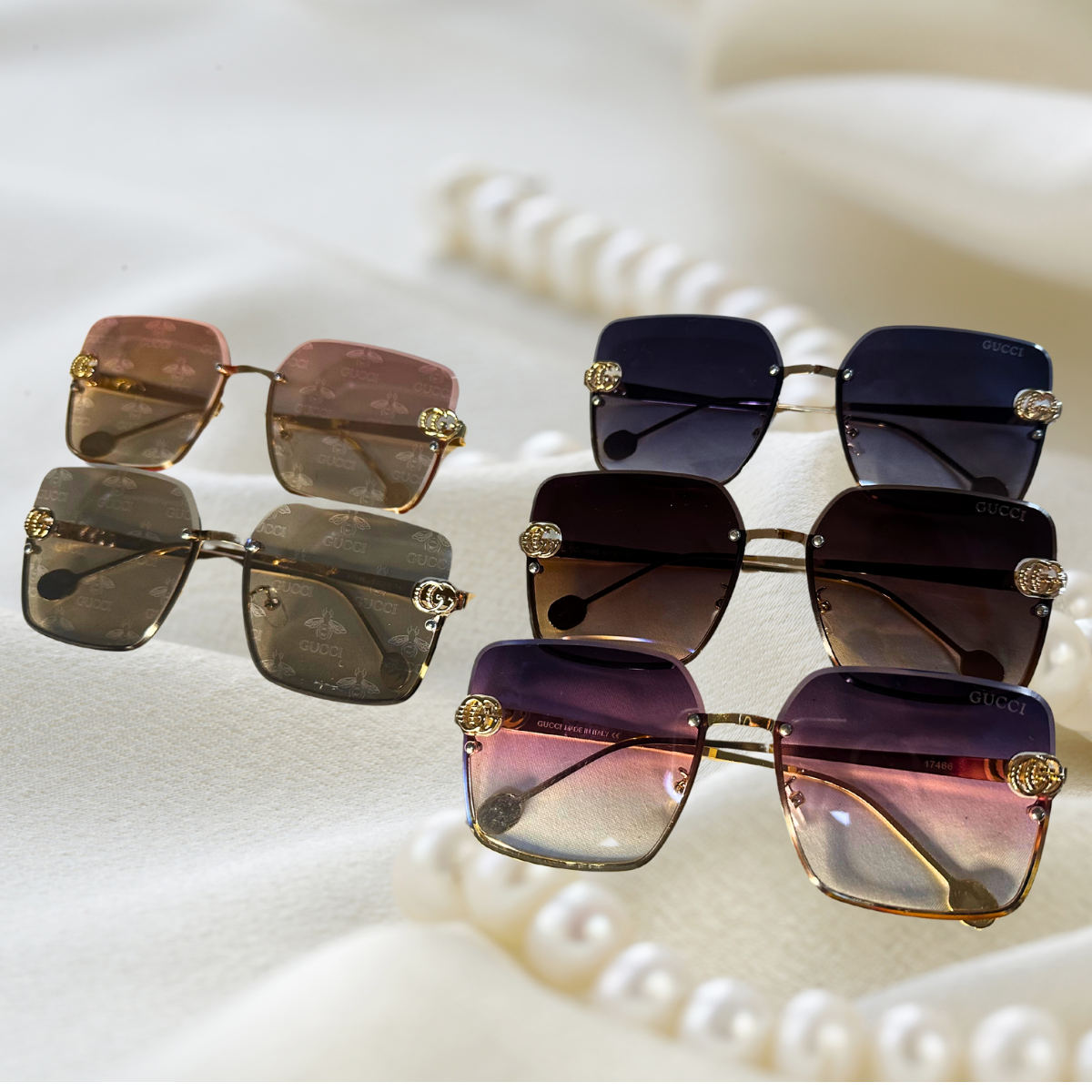 Gucci Square Rimless - Rose Gradient