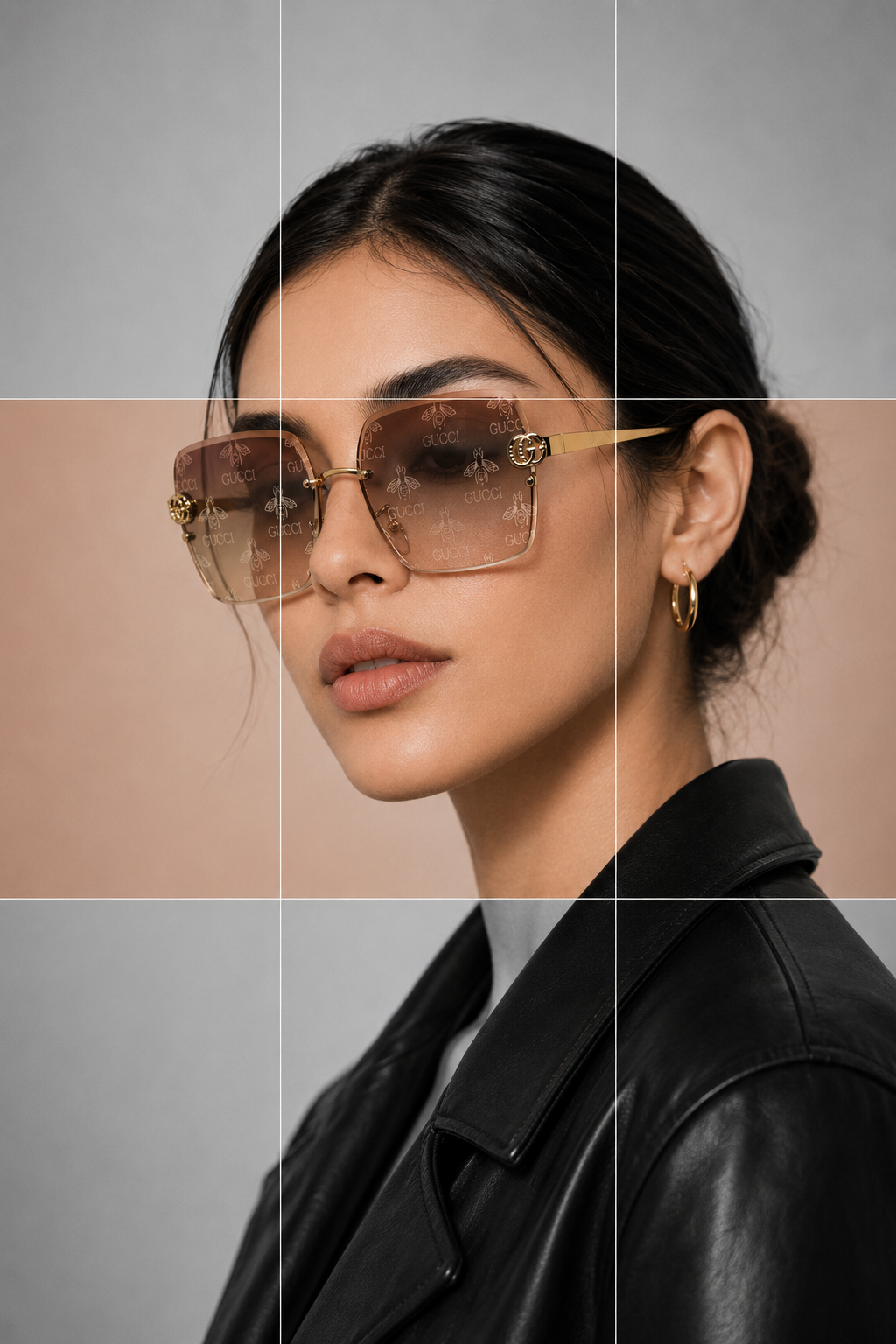 Gucci Square Rimless - Tan Mirror